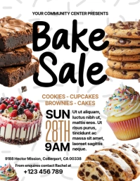 White Maximalist Bake Sale Flyer (us Letter) template