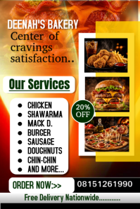 Branco Bakery and Fast Food Promotion Pinterest Graphic Template