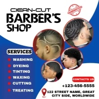 White Maximalist Barbers Shop  Instagram Post template