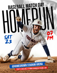 White Maximalist Baseball Flyer (us Letter) Pamflet (Letter AS) template