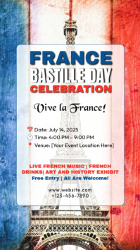 White Maximalist Bastille Day Celebration Flyer – France National Day Event Instagram Story template