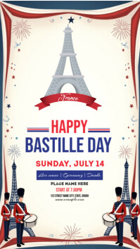 White Maximalist  Bastille Day Instagram Story template