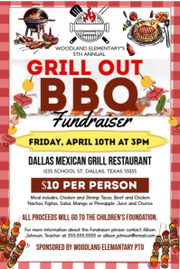 White Maximalist Bbq Fundraiser Event Invitation Poster template