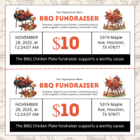 White Maximalist Bbq Fundraiser Printable Ticket Instagram Post template
