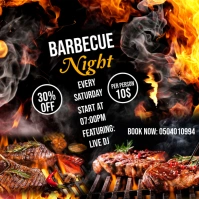 White Maximalist Bbq Night  Instagram Post template