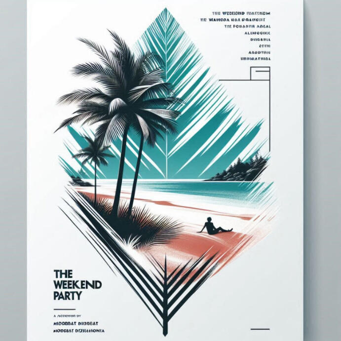 White Maximalist Beach  Design Template Instagram Post