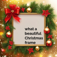 White Maximalist Beautiful Christmas Frame  Instagram Post Instagram-opslag template