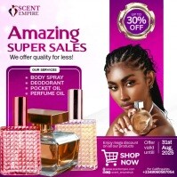 White Maximalist Beauty Fragrance Video Ad Instagram Post template