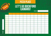 White Maximalist Big Game Sunday Football Squares Pool Template – Editable Grid For Sports Bars Post Poskaart