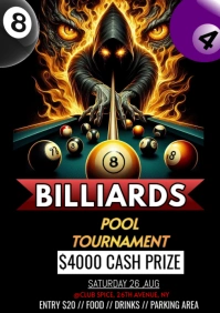 White Maximalist Billiards A4 template