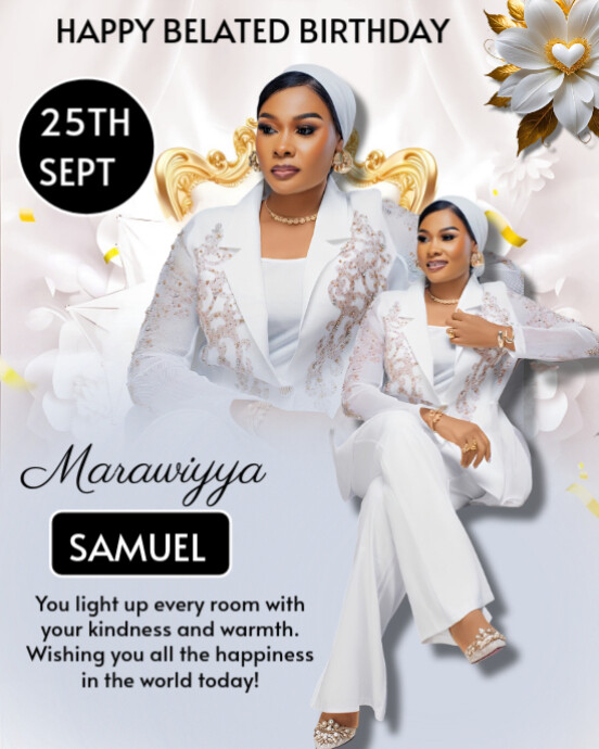 White Maximalist Birthday Celebration Instagram Portrait Template ...