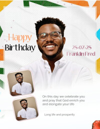 White Maximalist Birthday Flyer (us Letter) Volante (Carta US) template