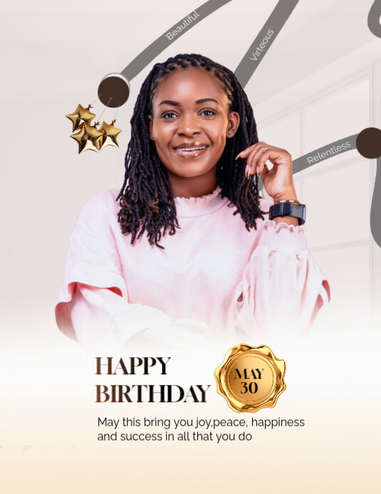 Copy of White Maximalist Birthday Flyer (us Letter) | PosterMyWall