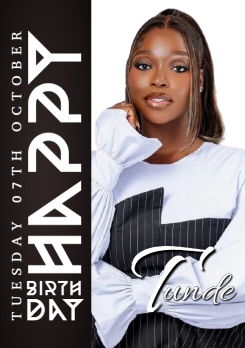Plantilla de White Maximalist Birthday Flyer A4 | PosterMyWall