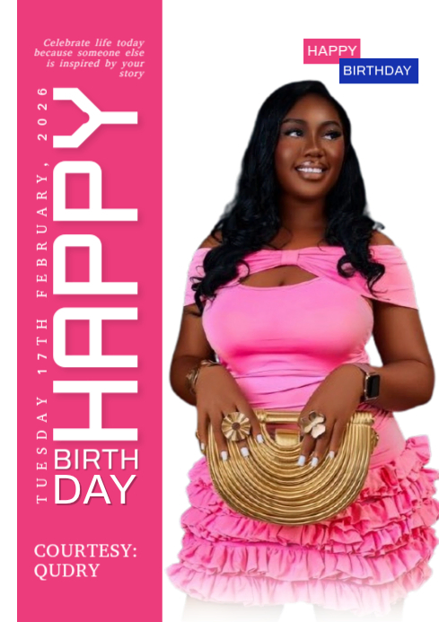 White Maximalist Birthday Flyer A4 Template | PosterMyWall