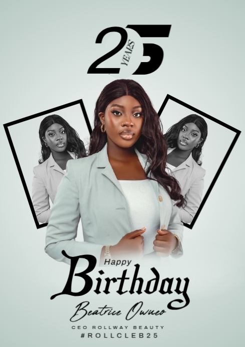 White Maximalist Birthday Flyer A4 Template | PosterMyWall