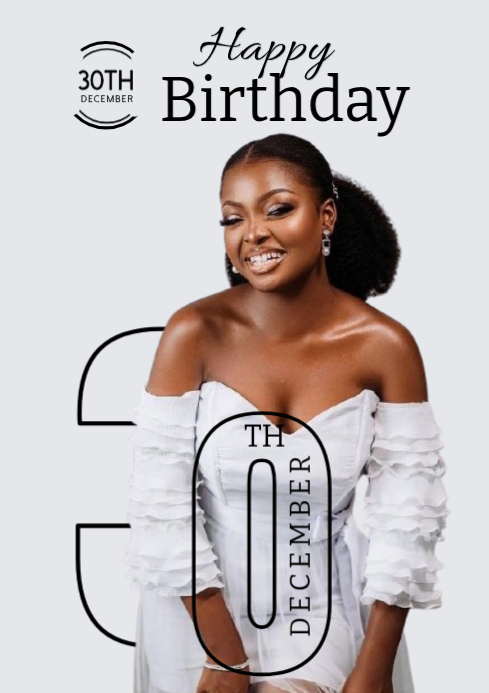 White Maximalist Birthday Flyer A4 Template | PosterMyWall