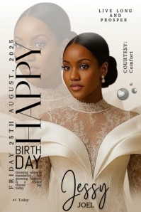 White Maximalist Birthday Flyer  Banner 4' × 6' template
