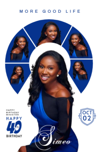 White Maximalist Birthday Flyer  Banner 4' × 6' template