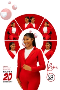 White Maximalist Birthday Flyer  Banner 4' × 6' template