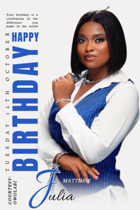 Copy of White Maximalist Birthday Flyer Banner 4' × 6' | PosterMyWall