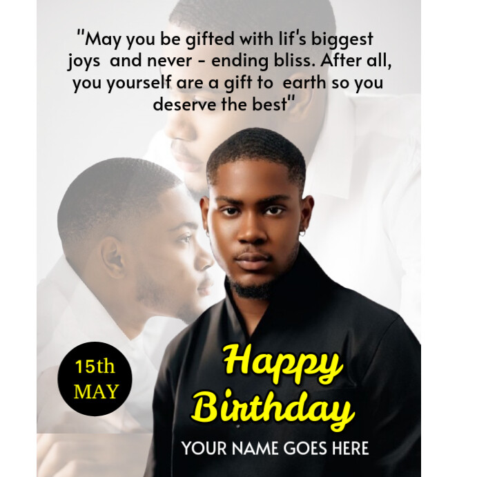 White Maximalist Birthday Greeting Flyer Instagram Post Template ...