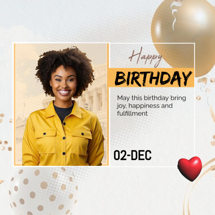 White Maximalist Birthday Instagram Post Template | PosterMyWall