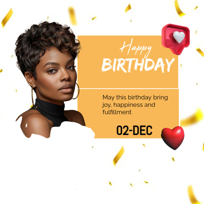 White Maximalist Birthday Instagram Post Template | PosterMyWall