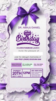 White Maximalist Birthday Invitation Design  Instagram Story Indaba yaku-Instagram template