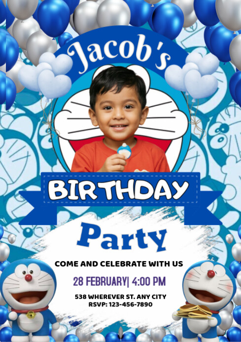 White Maximalist Birthday Invitation Template A4 | PosterMyWall