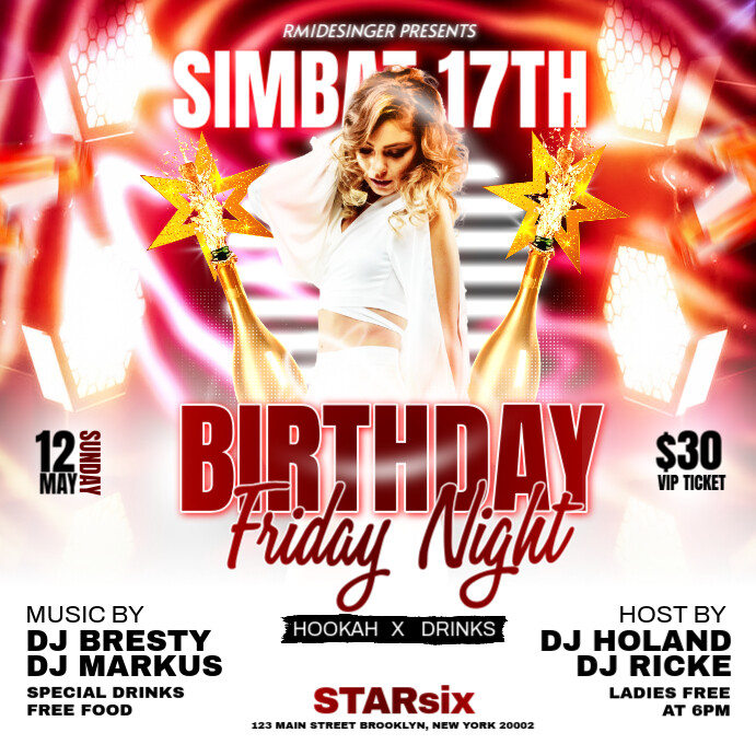 Copy of White Maximalist Birthday Night Party Flyer Instagram Post ...