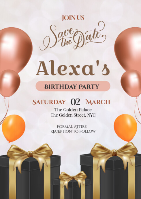 Copy of White Maximalist Birthday Party Invitation A4 | PosterMyWall