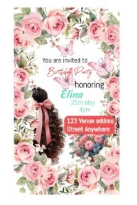 White Birthday Party Invitation Poster Template
