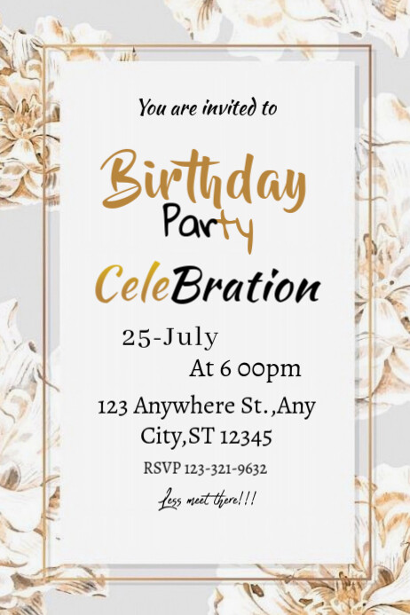 Plantilla de White Maximalist Birthday Party Poster | PosterMyWall