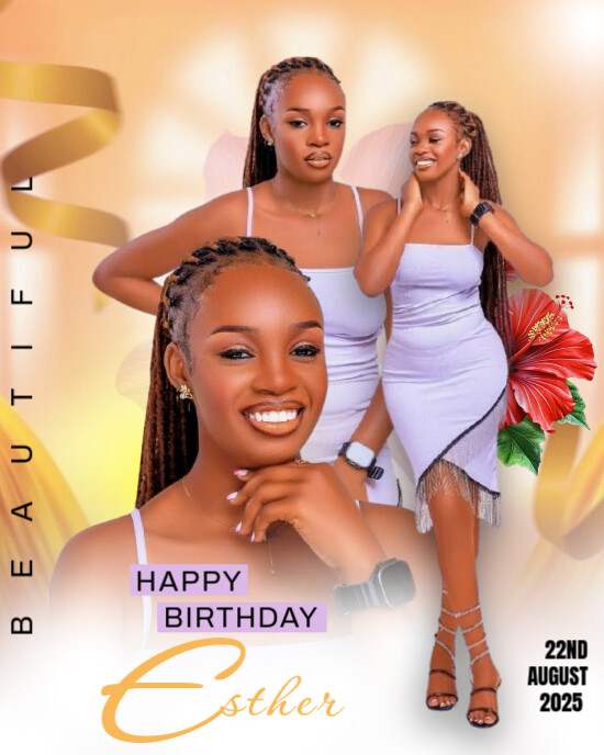 White Maximalist Birthday Wishes  Instagram Portrait template