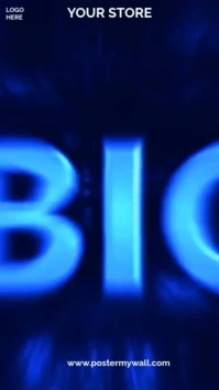 White Maximalist Black And Blue Attention Something Big Is Dropping Video  Digital Display (9:16) template