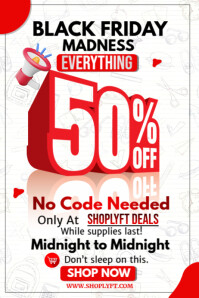 White Black Friday Sale Poster Template