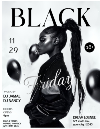 White Maximalist Black Friday  Flyer (us Letter) template