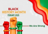 White Maximalist Black History Month 2025 Postcard Carte postale template