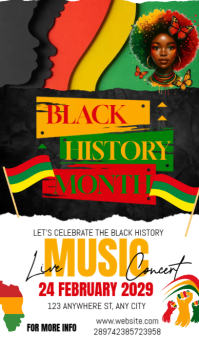 White Maximalist Black History Month Music Concert Instagram Story template