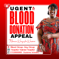 White Maximalist Blood Donation Appeal Instagram Post template