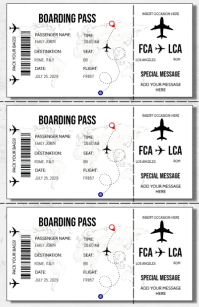 White Maximalist Boarding Pass Template Tabloid