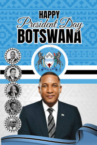 White Maximalist Botswana President Day  Poster template