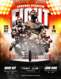 White Maximalist Boxing Flyer (us Letter) template