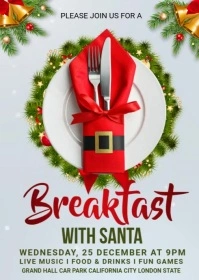 White Maximalist Breakfast With Santa A6 template