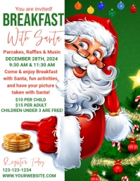 White Maximalist Breakfast With Santa Flyer (us Letter) Volante (Carta US) template