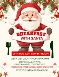 White Maximalist Breakfast With Santa Invitation Template Flyer (us Letter)