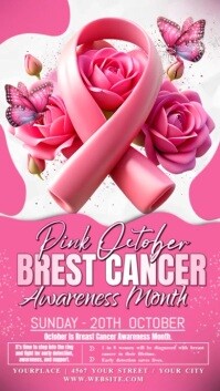 White Maximalist Breast Cancer Awareness Campaign Instagram Story template