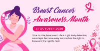 White Maximalist Breast Cancer Awareness Facebook Event Cover template