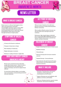 White Maximalist Breast Cancer Awareness Newsletters  A4 template